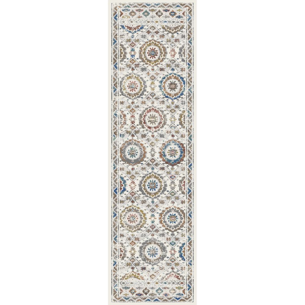 Dynamic Rugs 6806-999 Falcon 2.2 Ft. X 7.7 Ft. Finished Runner Rug in Ivory/Grey/Blue/Red/Gold